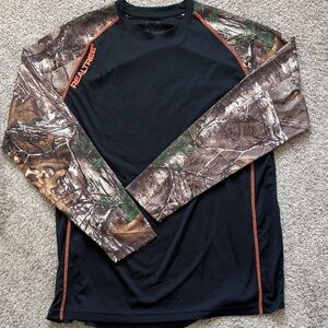 Realtree Black and Brown Camo Sleeve Shirt